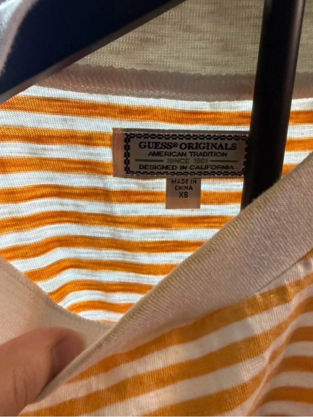 Retro Vintage GUESS Originals XS Striped SHIRT - Picture 3 of 3